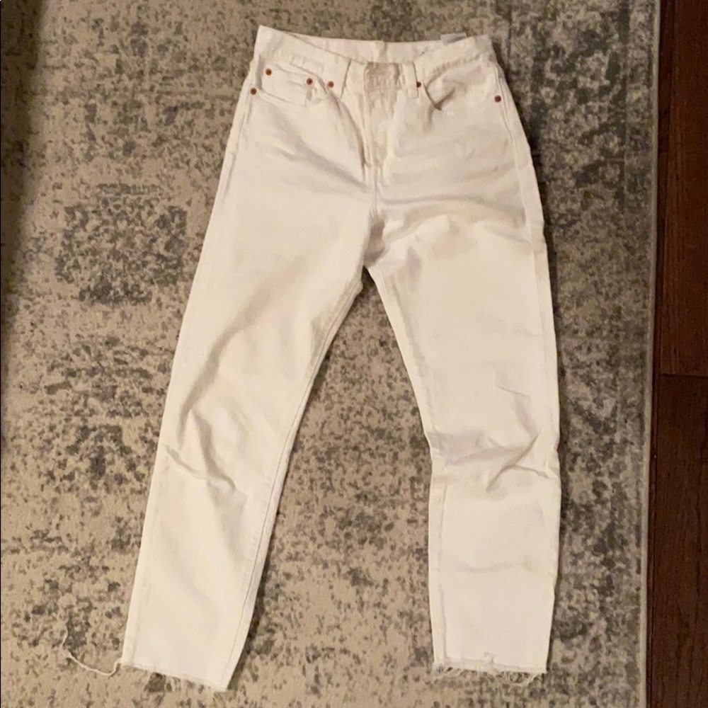 Levi Wedgie Fit White Jeans